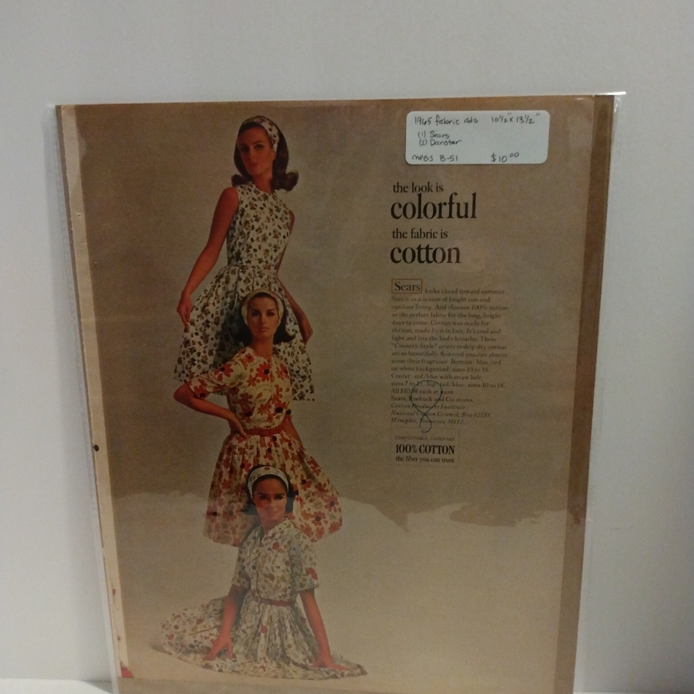 1965 vintage McCall's Ad. 2 pages.